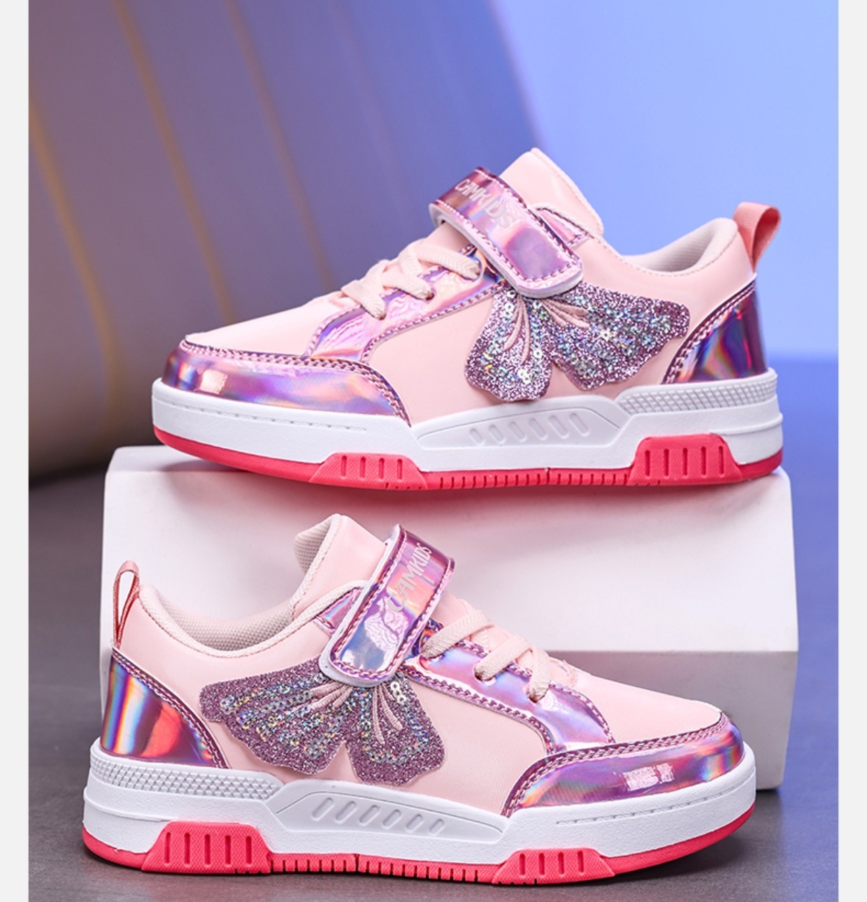 Free shipping Children's fashionable sports shoes, girls' sports shoes, fashionable leather-faced spring-autumn style children's casual