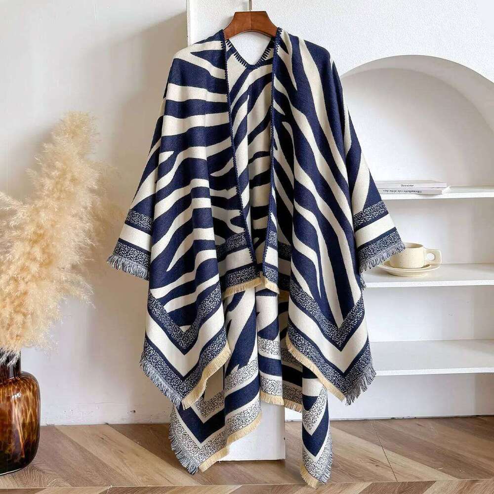 Elegant Women Streak Pashmina Scarves Fringe Winter Warm Fashion Designer Imitation Cashmere Two-Sided Scarf Blanket Shawls XJ260304