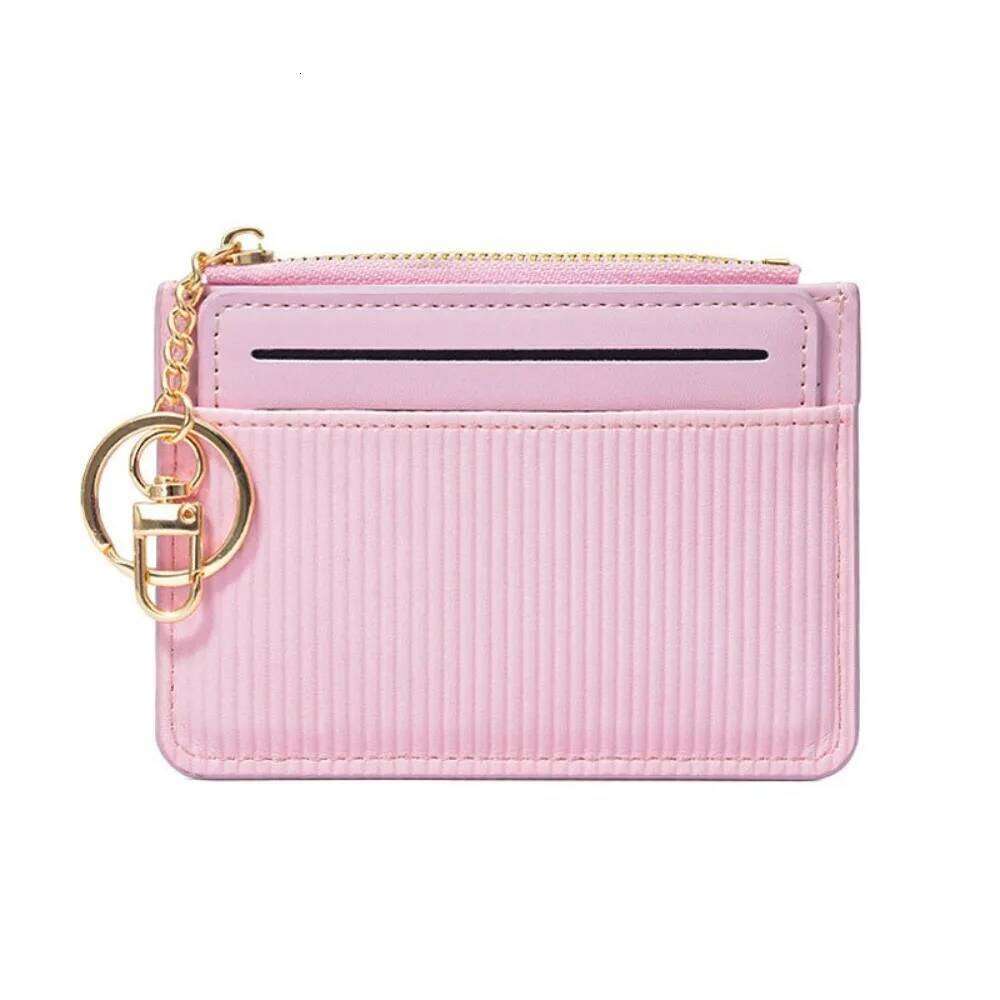 New Two-piece Coin Purse Zipper Mini Credit Holder with Key Chain PU Leather Business Card Case Women C260304