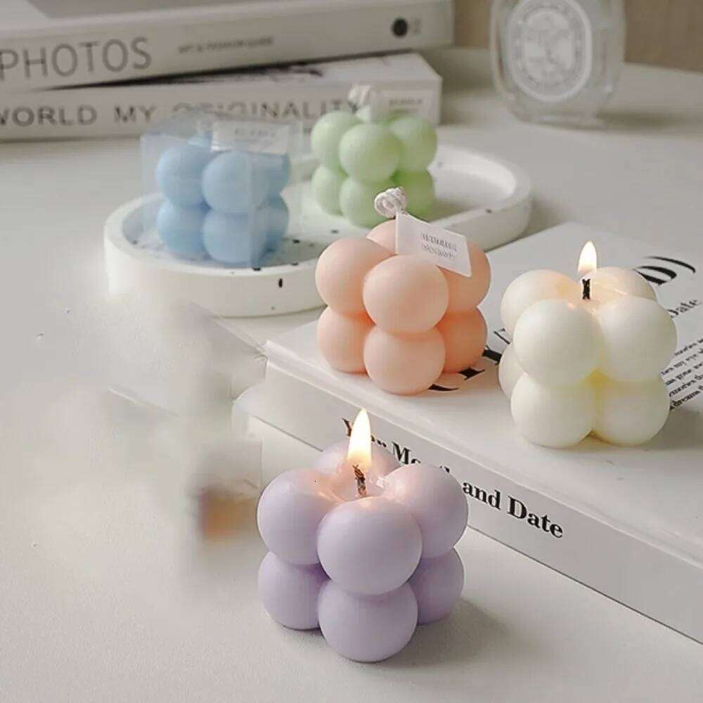 1pc Magic Cube Aromatherapy Candle Mini Home Decoration Creative Gifts for Valentine's Anniversary Mother's Day Wedding W260304