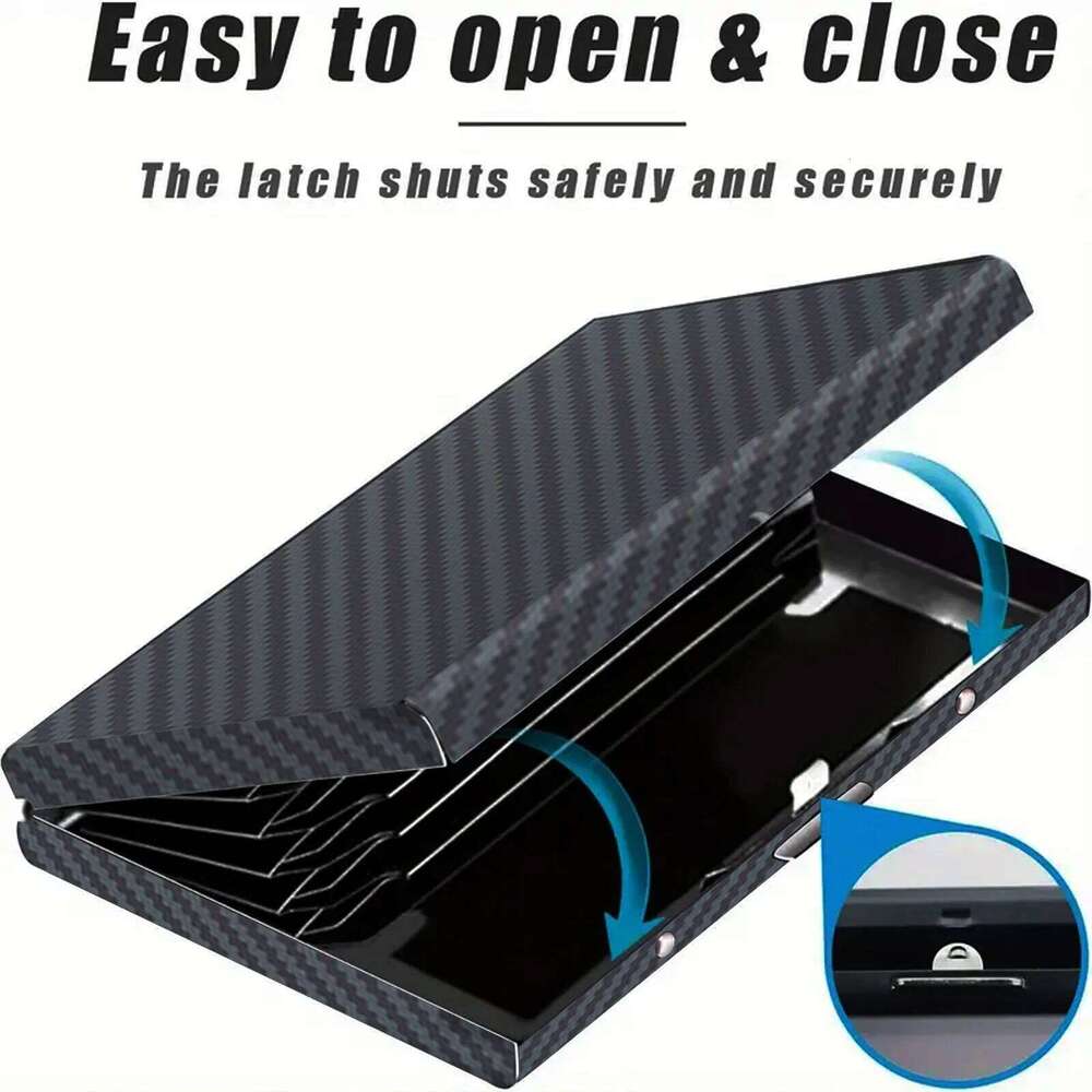 Carbon fiber Men RFID Blocking Aluminum Metal Slim Wallet Money Bag Anti-scan Credit Card Holder Thin Case Small Mal C260304