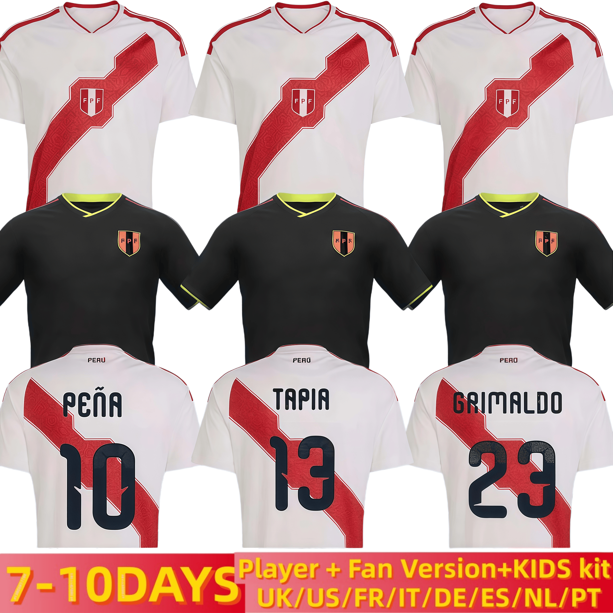 2026 S-4XL Peru Soccer Jerseys LAPADULA GUERRERO TAPIA TRAUCO PENA CARTAGENA GRIMALDO CALLENS national team 26 27 football men kids shirt