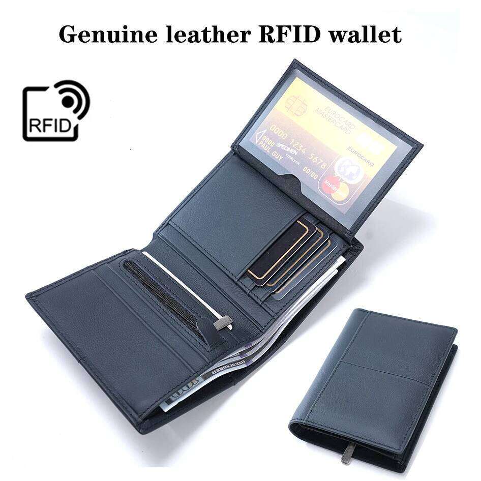 Men's Coin RFID anti-theft Genuine Leather Wallets Short Male Purse Card Holder Wallet For men and women C260304