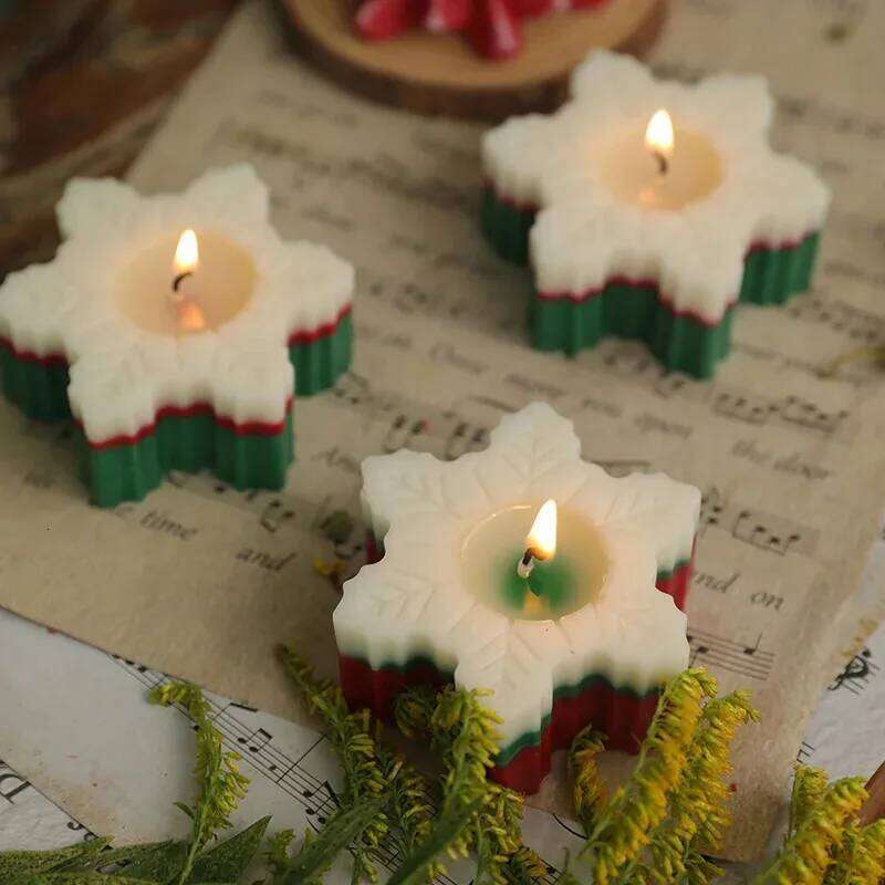 Aromatherapy Small Gifts: Handmade Snowflake Shaped Candles, Christmas Decoration W260304