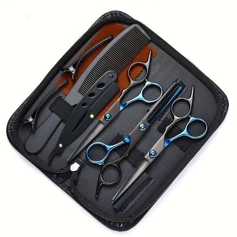 Stainless Steel Scissors Set - Professional Thinning & Texturing Shears, Layered Hair Cutting Tools for Barber Kit H260303