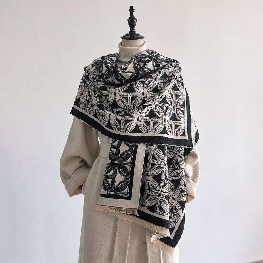 Women's Winter Warm Cashmere Scarf Luxury Pashmina Thick Shawl Wrap Neckerchief Fashionable Bufanda Echarpe Poncho 2025 XJ260304