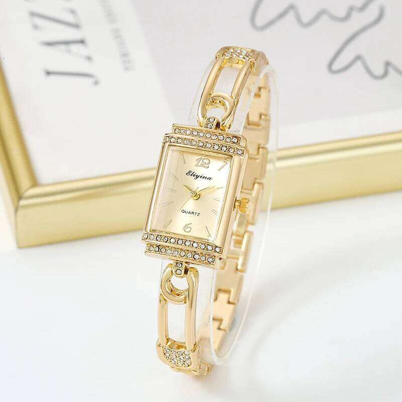 Casual Niche High-End Bracelet Watch for Women, Fashionable Wristwatch, Light Luxury Diamond-Encrusted Rectangular Women's Watch, Quartz XJ260303