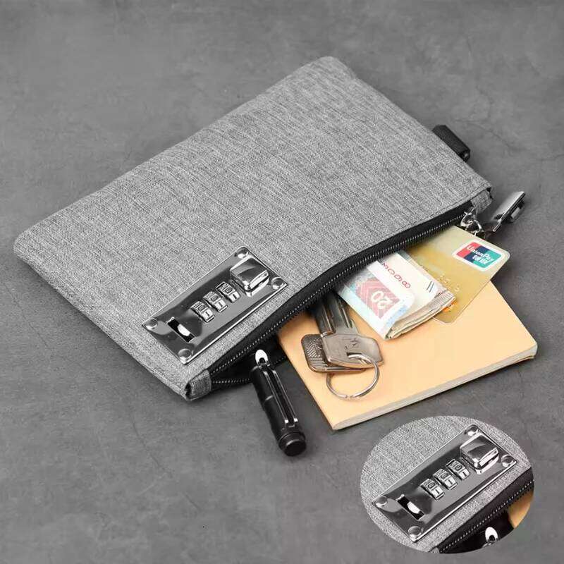 Lockable Money Coin Purse For Passports Credit Cards Cash Storage Bag Men's Card Holder Pocket With Lock C260304