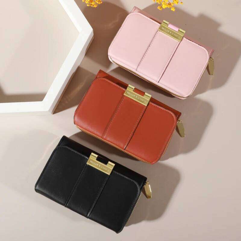 2024 New Women's Short Korean Edition Long Multi Fashionable Versatile Change Handheld Wallet Card Bag C260304