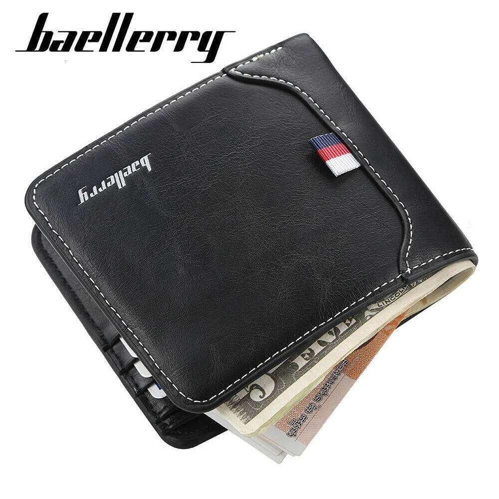 Men's Short Pu Leather - Baellerry Ultra Thin Card Organizer for Cash/Coins | RFID Safe Small Pocket Wallet C260304