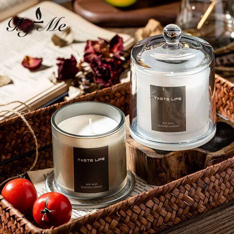 Golden Bell Cover Glass Cup Scented Gift Creative Home Relax Aromatherapy Smoke Free Fragrance Decoration Candle W260304