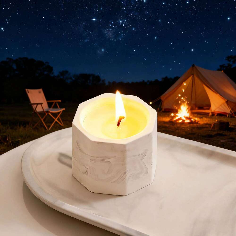 Creative Marble Aroma Candle, Unscented Smokeless Candle for Home Decor, Romantic Mood Scented Gift, Luxury Niche Souvenir, Hand W260304