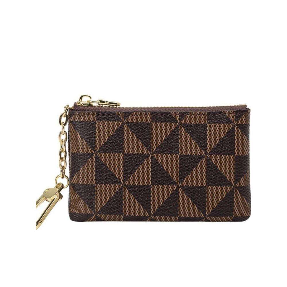 New style coin purse, metal-decorated small hanging bag, key case, simple printed mini card case C260304