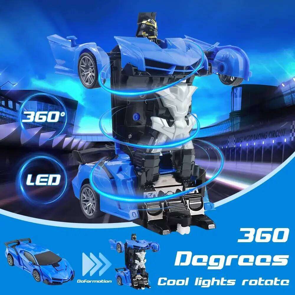 2-in-1 Remote Control Transforming Robot Car, Mini RC Racing Vehicle, Automatic Deformation Toy, STEM Educational Gift for Kids Z260303