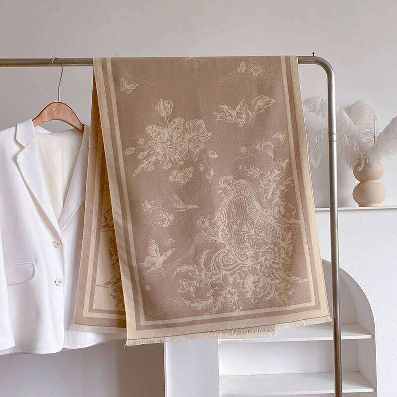 2024 Latest Design Winter Two-Sided Jacquard Cashmere Scarves High Quality Women Thicken Wrap Shawl Ladies Wool Pashmina Scarf XJ260304