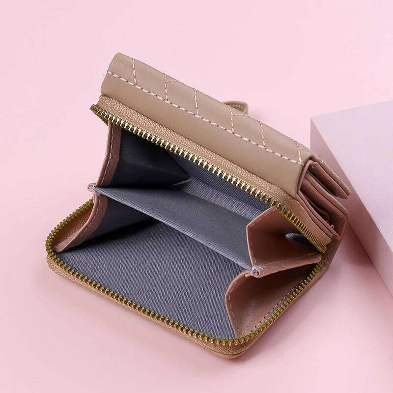 Women's Wallet Tri Fold Card Bag PU Multi Objects Pocket Short Fashion Embroidered Love Pattern Korean Minimalist New 2023 C260304