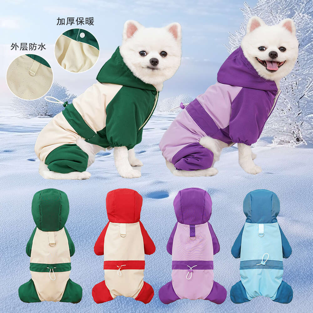 Famous brand Pet Hairless Autumn Winter Four Legged Cotton Dog Outdoor Ski Clothes Jacket Cat Supplies pupakaIK