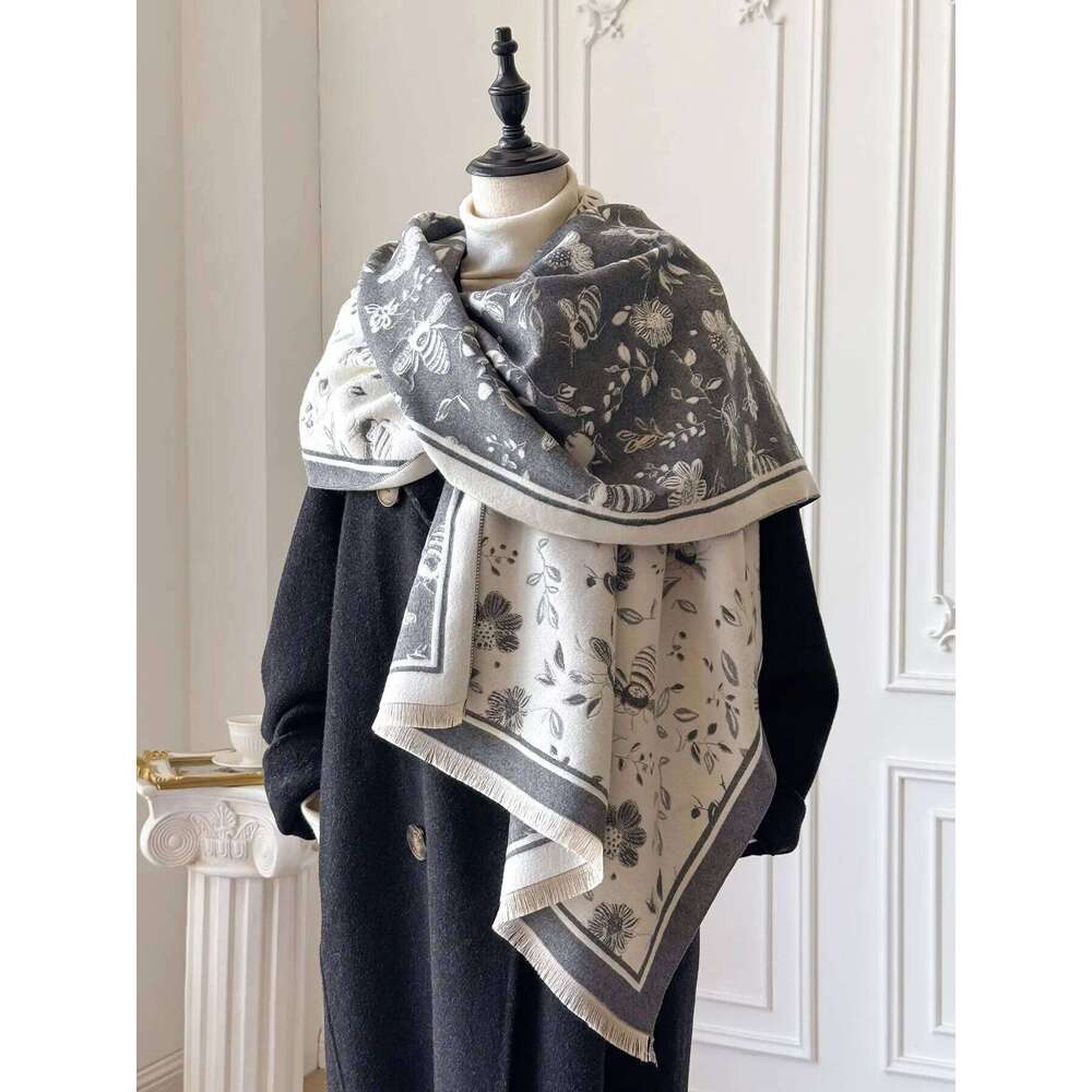 Women Winter Warm Pashmina Scarf Luxury Faux Cashmere Wraps Thick Shawl Blanket Bufanda Foulard Poncho XJ260304