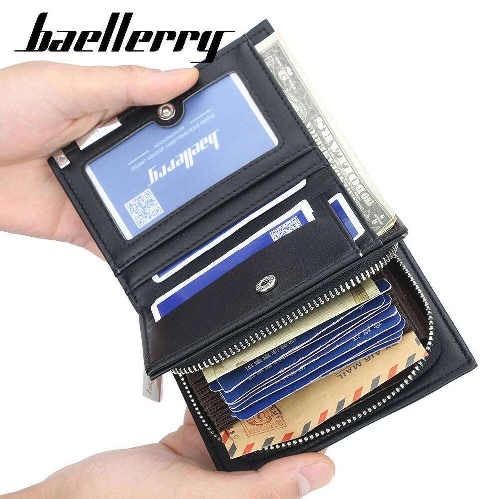 Executive Gift Men's Short Wallet Slim RFID Blocking Multi-Card Slots PU Leather Essential C260304
