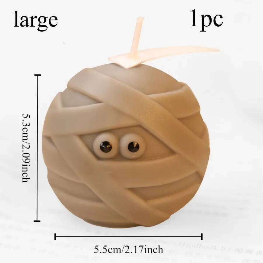 1 x Mummy Candle, Handmade Scented Candle for Christmas Party and Home Decoration, Halloween Gift W260304