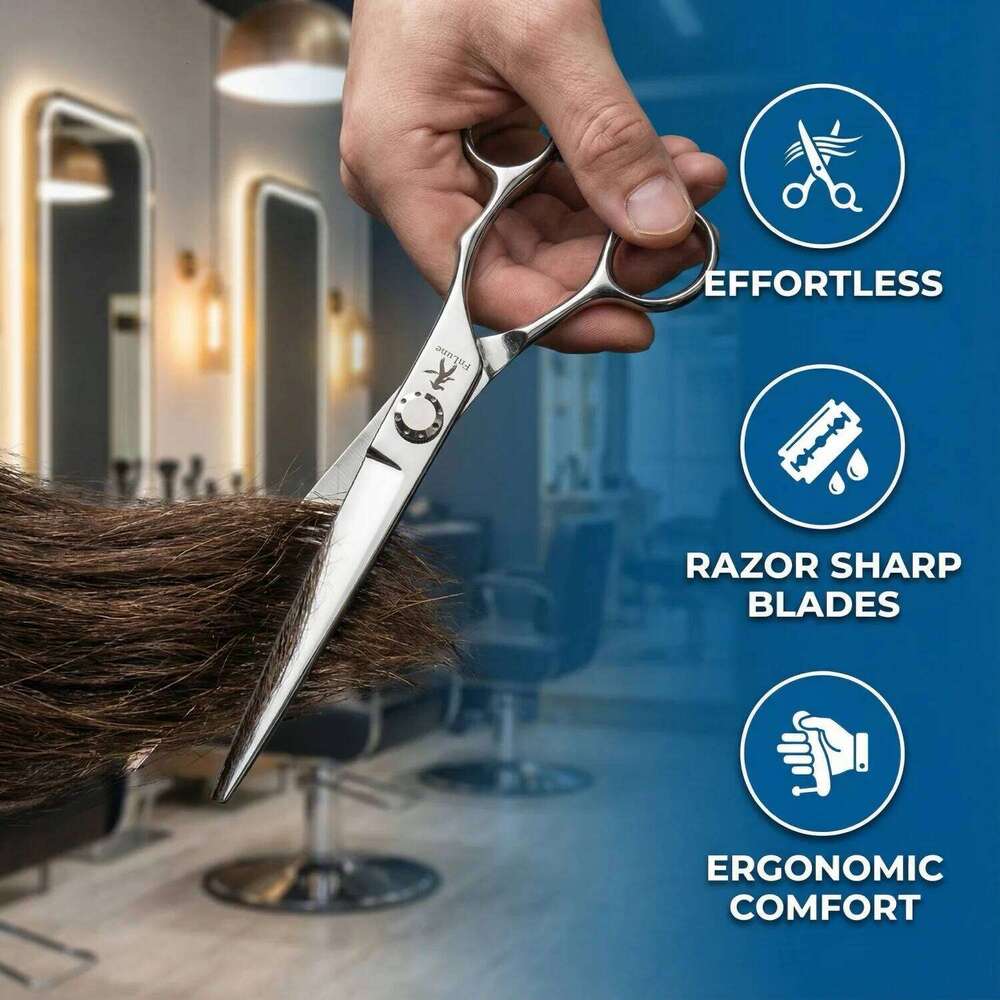 FnLune 6inch Hairdressing Scissor Professional Hairdressers Barbers Stainless Steel Hair Cutting Shears Salon Barber H260303