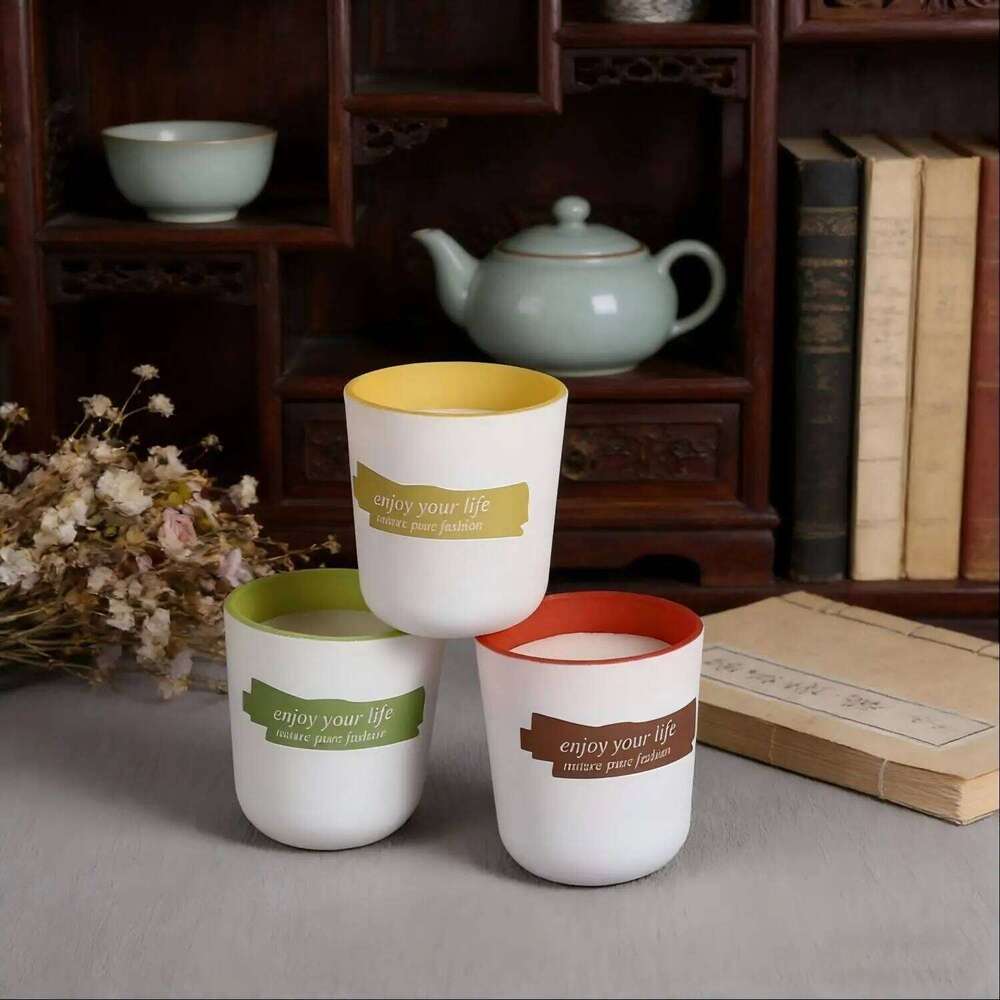 1pc Large Scented Candle in Curved Bottom Colorful Cup - Trendy Long Lasting Smokeless, Aromatic Home Decor for Bedroom Bathroom W260304