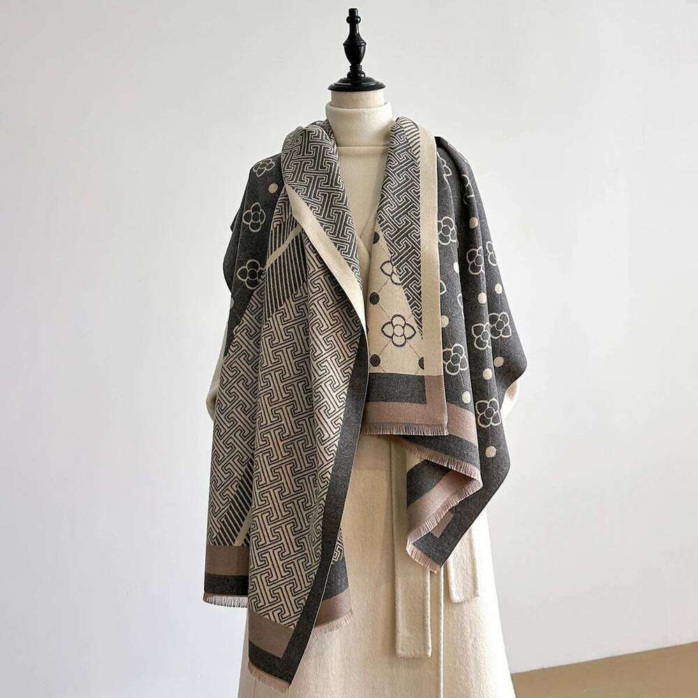 2025 New Winter Warm Faux Cashmere Scarf Women - Thick Luxury Shawl Wrap, Perfect as Travel Poncho Blanket XJ260304