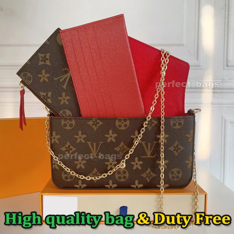 Designer Bag Luxury Old Flower Brown Coated Canvas Cowhide Leather Chain Bag Crossbody Bag Easy Shoulder Bag Classic Toiletry Bag Black