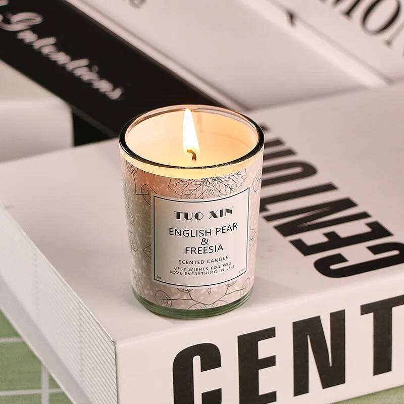 Scented Home Aromatherapy Glass Jar Natural Wax Aromatic Candles for Deodorizing and Relaxation W260304