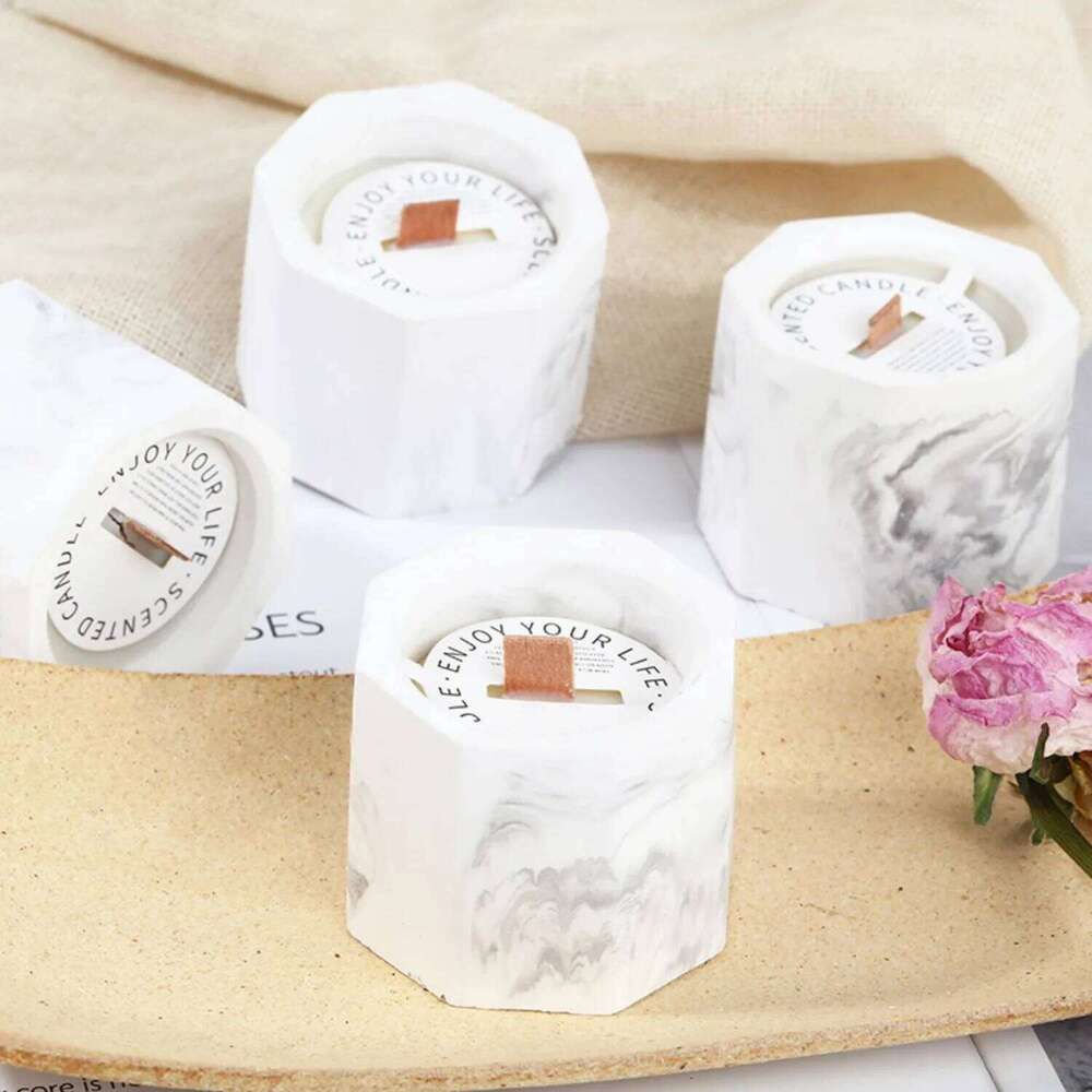 1pc Handmade Soy Wax Marble Cup Candle - Ins Style Essential Oil Aromatherapy, Creative Gift for Home Wedding Party W260304