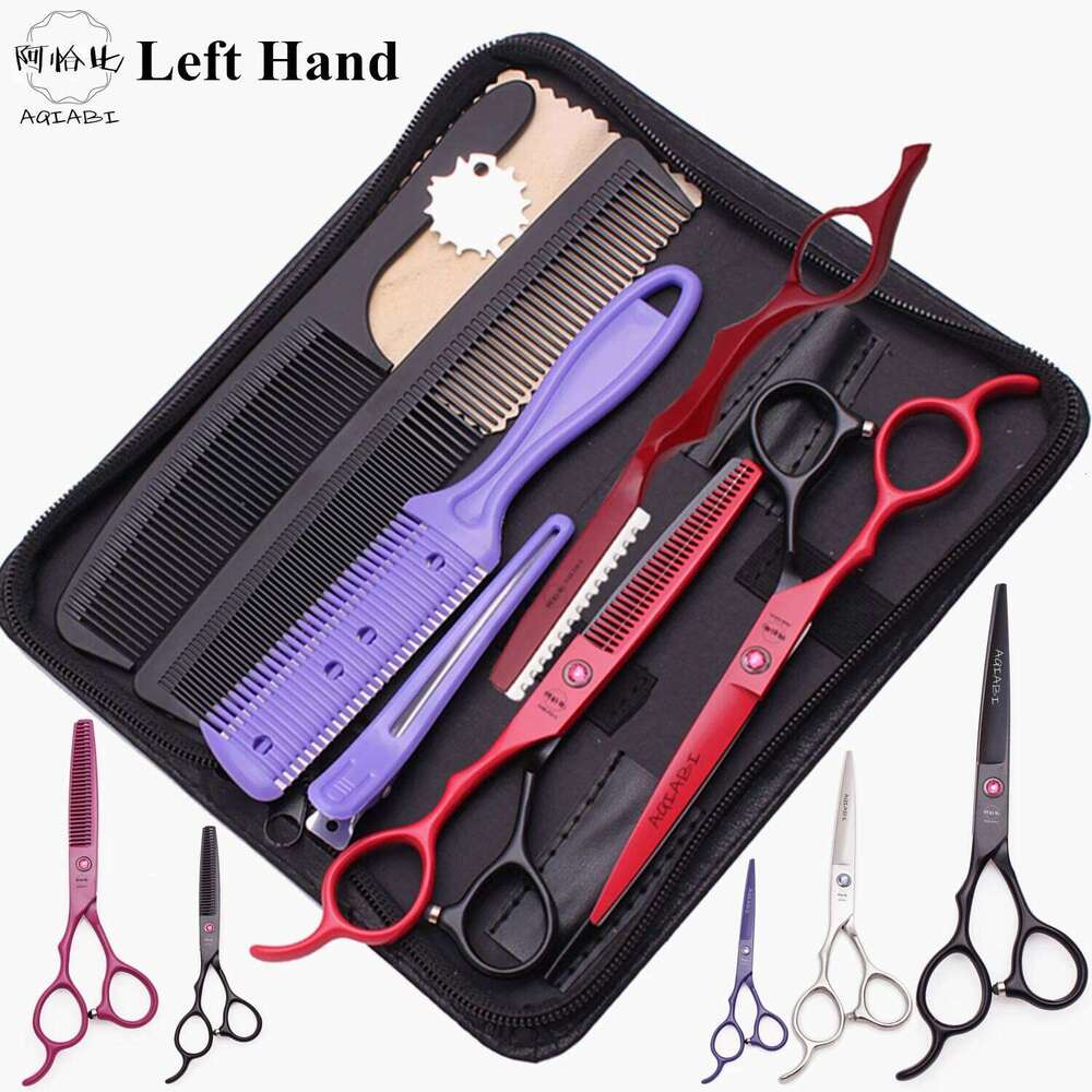 6.0'' Left Hand Professional Hairdressing Hair Scissors Cutting Shears Thinning Salon Barber Home Japan Steel Dropshipping A8001 H260303