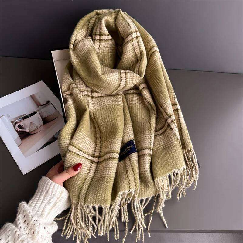 Neck Keep Warm Scarf For Women Men Winter Thickened Tassel Pashmina Shawl Faux Cashmere Warps Autumn Elegant Ladies Blanket XJ260304