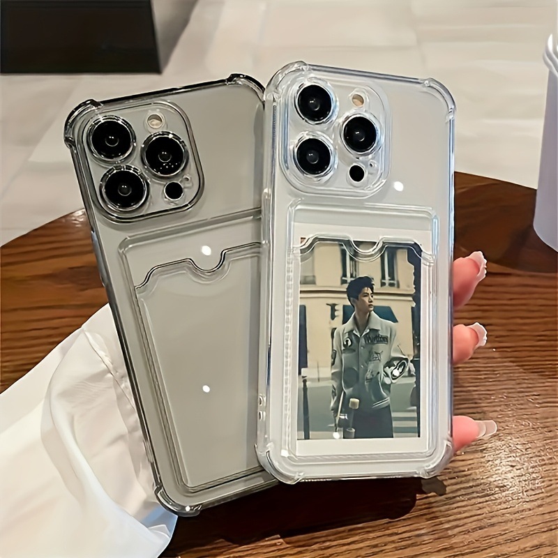 Holder Insert Card Compatible with Apple 16/15/14/13/12/11 Phone Case Shockproof High Transparency Material XSMAX Export