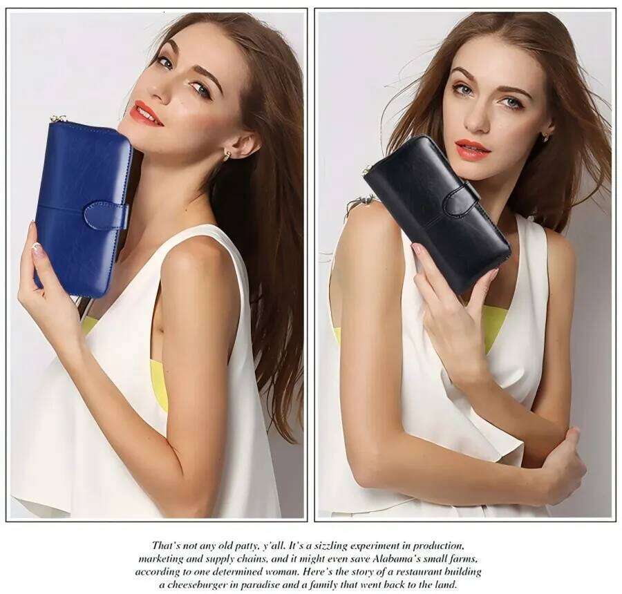 HOMEFISH Women's Vintage Oil Wax PU Leather Clutch Wallet Large Capacity Phone Purse Simple Card Holder Pouch Bag C260304