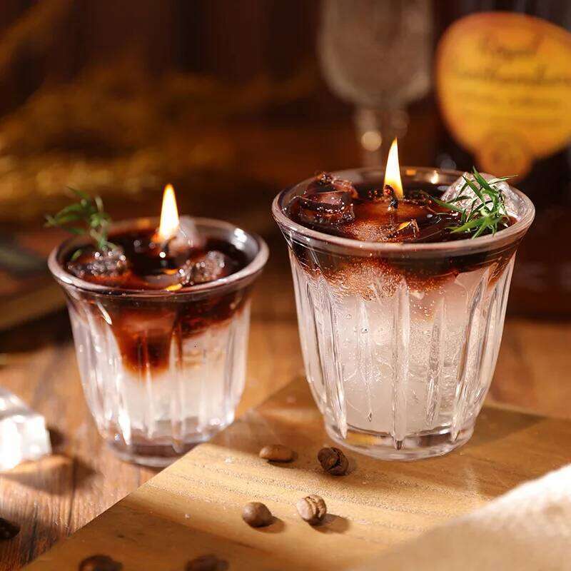 Coffee Scented Candle, Natural Gel Wax Aromatherapy Candle for Romantic Home Decoration and Relaxing Atmosphere W260304