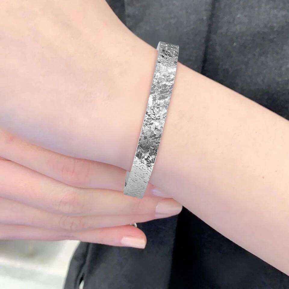 Buyee 925 Sterling Silver Female Simple Open Circle for Women Fashion Party Fine Jewelry Bangles Gift XJ260303