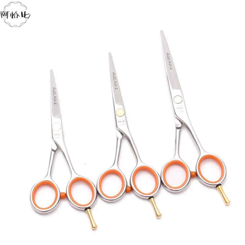 Professional Hair 4'' 5'' 5.5'' AQIABI Japan 440C Hairdressing Barber Cutting Shears Thinning Scissors A1017 H260303