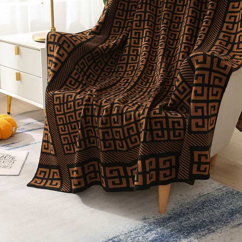 Luxury Nordic Knitted Blanket Minimalist Sofa & Bed Throw for Air ConditioningT260304