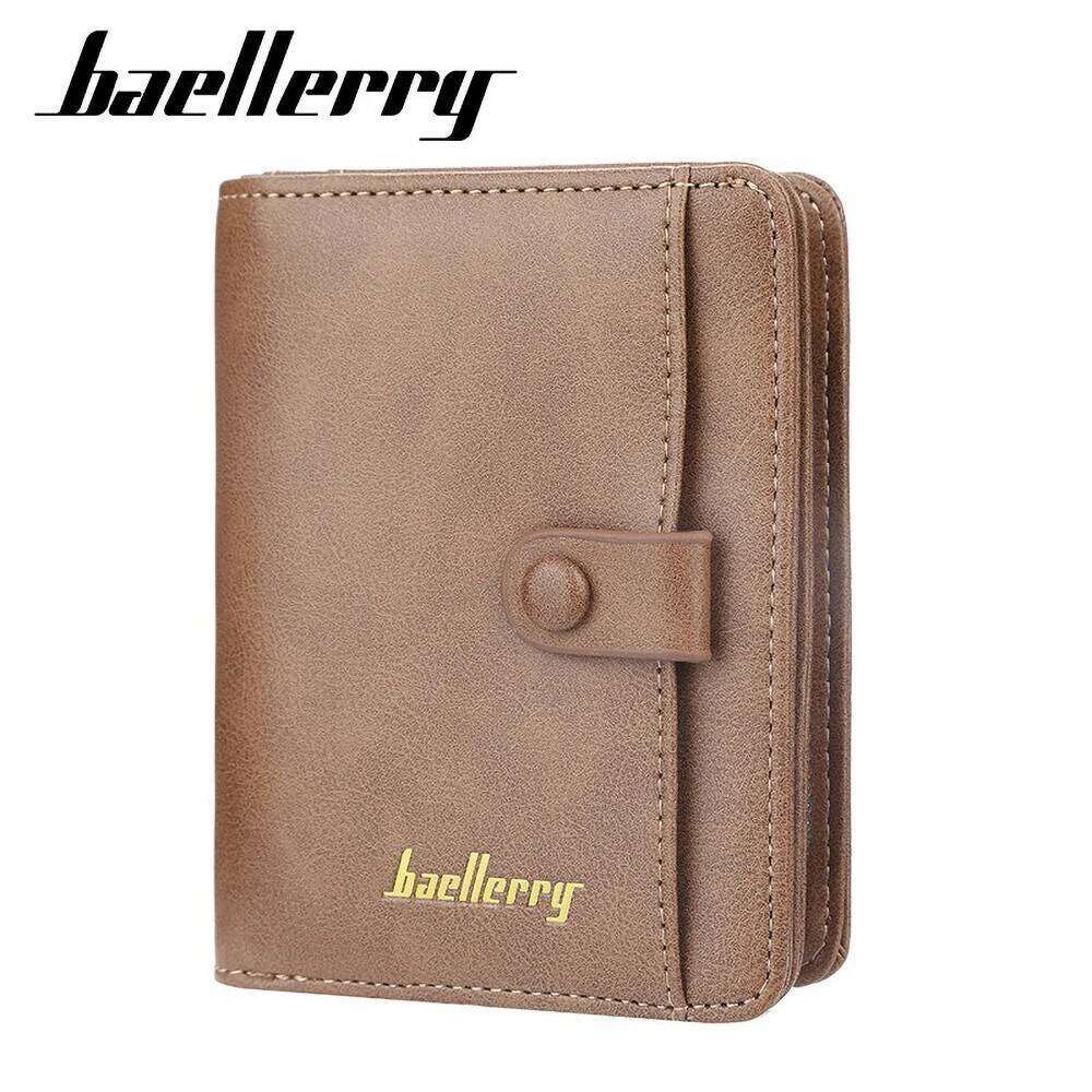 Baellerry Mens Luxury Vertical Wallet RFID Blocking Large Capacity Zip Around Card Holder Multiple Slots Leather Billfold C260304