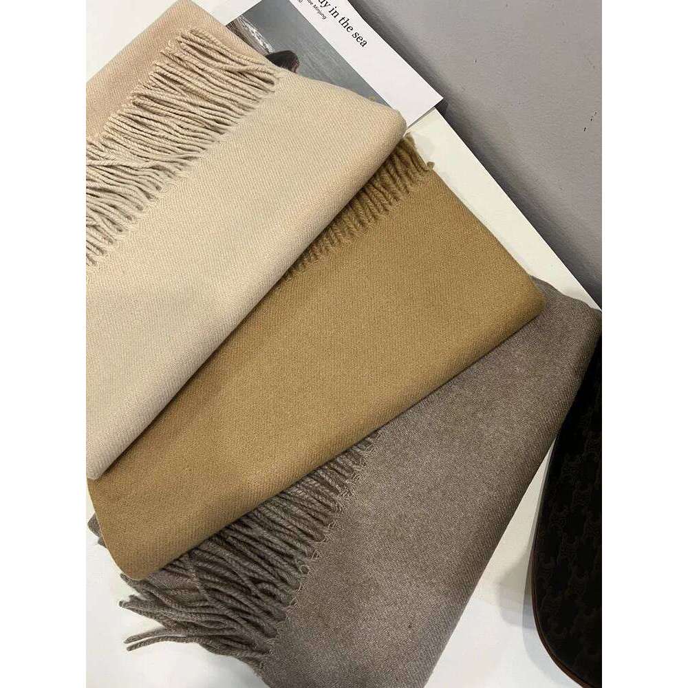 Women's winter cashmere warm scarf, double-sided printed thick and soft tassel shawl, long cloak scarf XJ260304