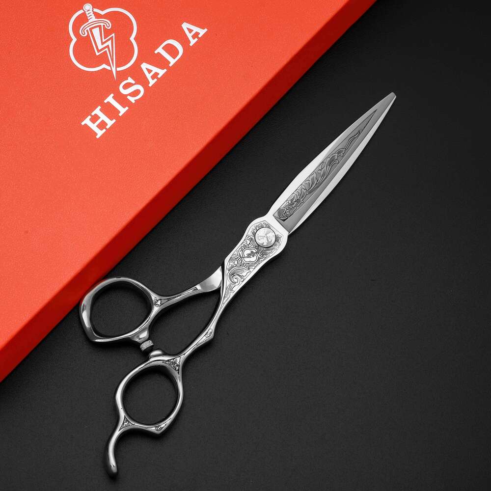 professional 6.0/6.5/7.0/inch Japanese handmade VG10 material scissors CNC laser engraving barber accessories H260303
