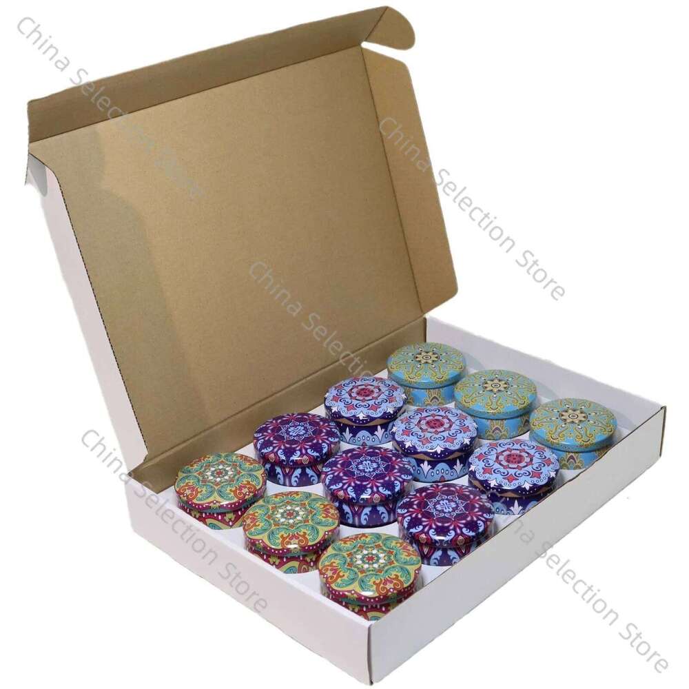 Tinplate scented candles premium household bedroom ornaments home fragrance ethnic style wedding gift manufacturers wholesale W260304