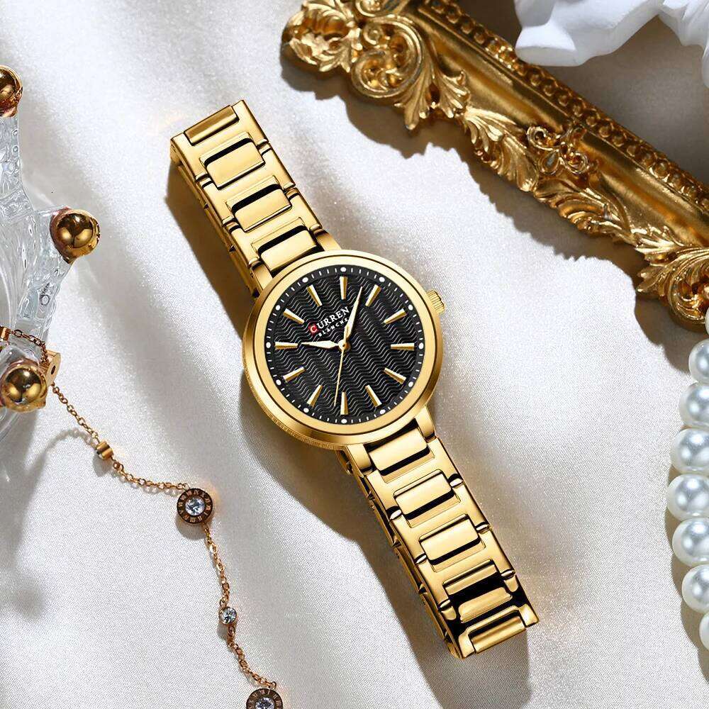 CURREN Brand Simple Fashion Ladies Watch with Water Ripple Dial Elegant Timepiece for Women+Box XJ260303