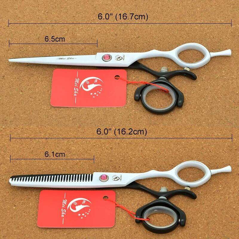 6.0" Meisha 360 Degree Rotation Barber Cutting Japan 440C Salon Hairdressing Thinning Scissors Hairstyle Shears A0120A H260303