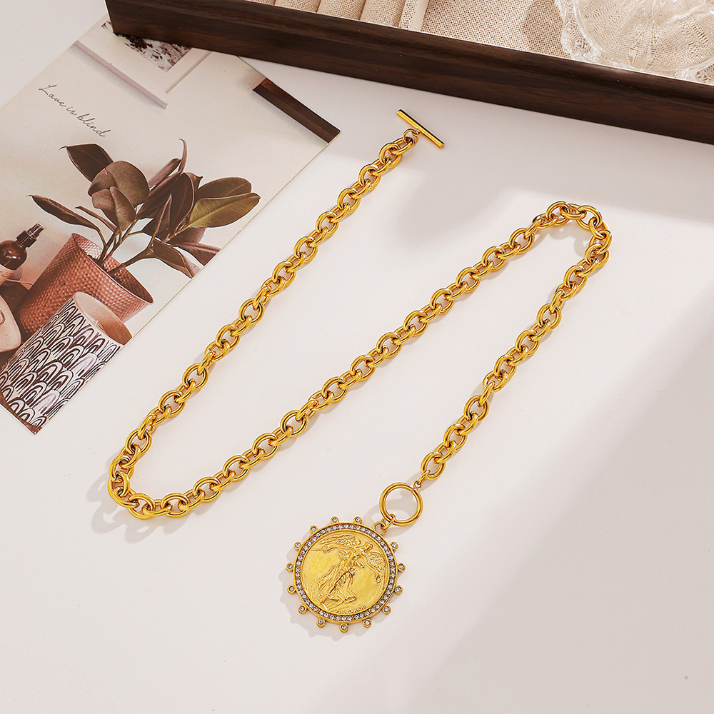 pearl Vintage horse coin Pendant Choker Clavicle Chain Necklace For Women Girl Punk Collares Aesthetic Jewelry Gifts 240711