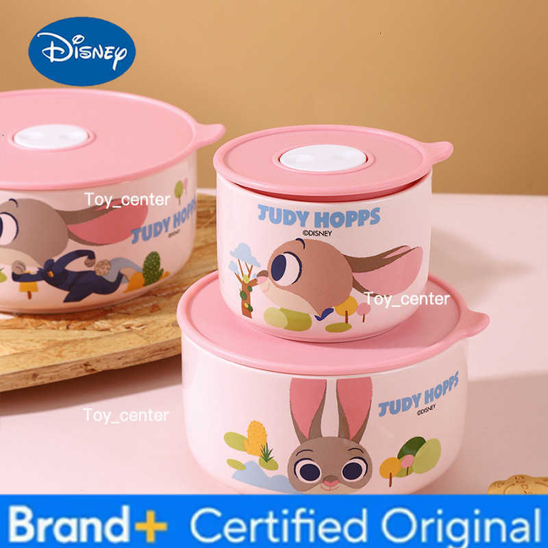 Disney Zootopia Ceramic Food Storage Containers Round With Lid Microwave Safe Lunch Box For Office School Judy Hopps Nick Wilde H260304