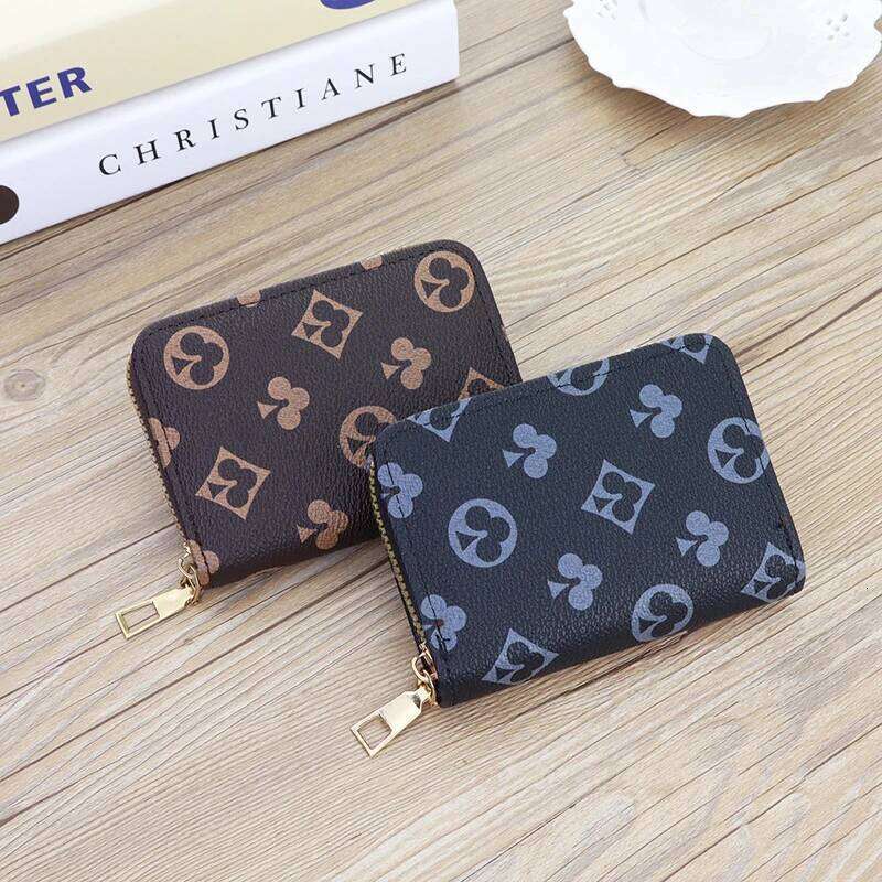 Mini Card Holder Compact Wallet, Coin Purse, Portable Leather Pouch, Multi-Functional Zipper Storage Bag, Fashion Pattern C260304