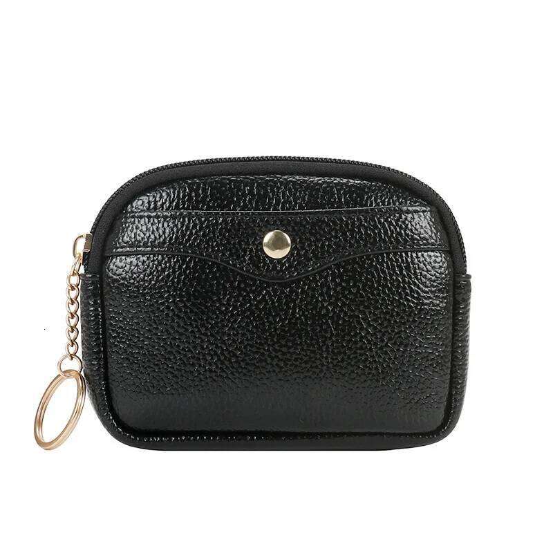 New Women's Short Coin PU Leather Female Purse Card Holder Mini Pouch Change Wallet with Key Ring Lady Handbag C260304
