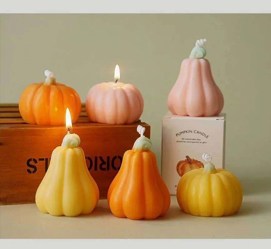 Handmade Pumpkin Candle Romantic Cute Soy Wax Aromatherapy Small Scented Relaxing Wedding Birthday Party Gift Home Decoration W260304