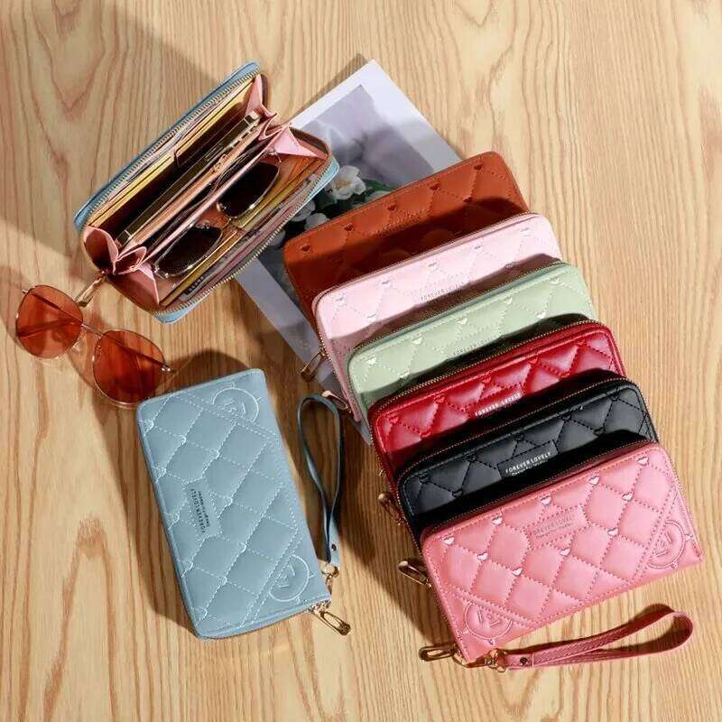 New Wallet Women's European and American Card Zipper Handbag Embroidered Mobile Phone Bag C260304